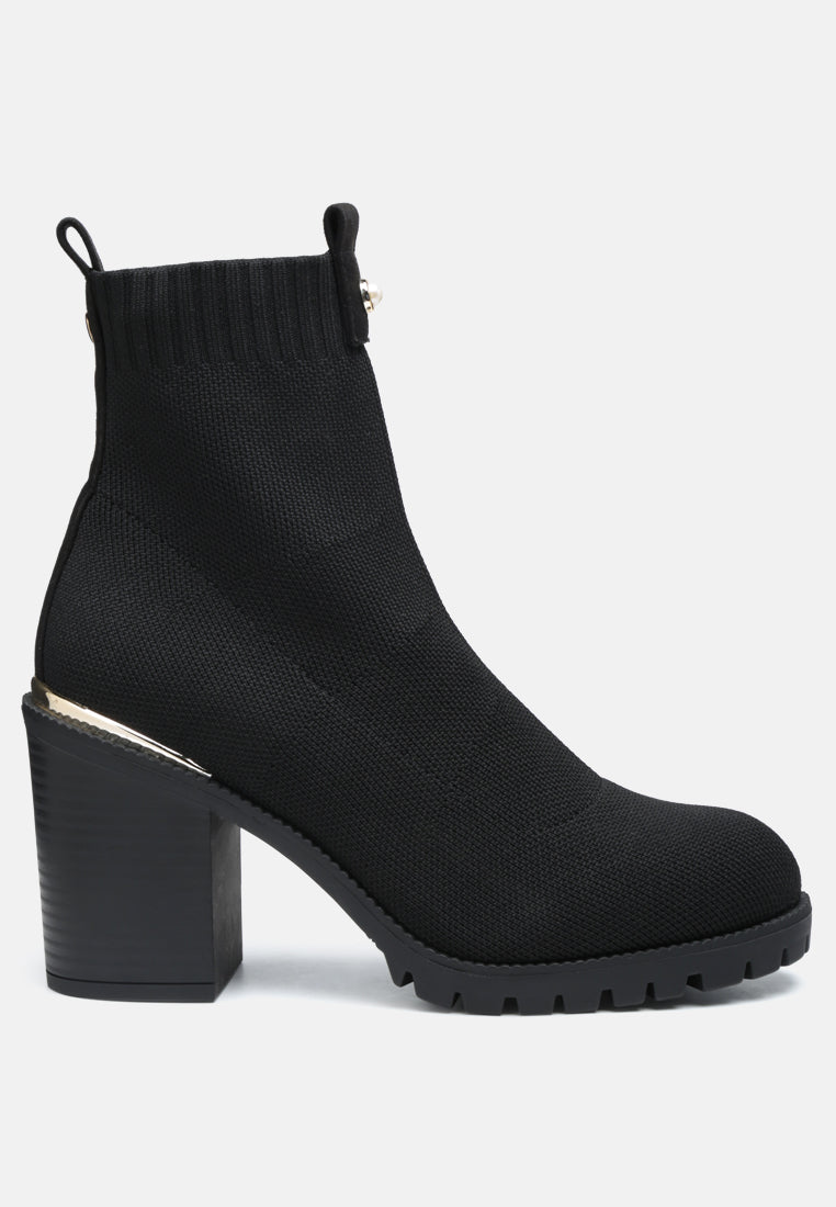 Medusa Knitted Block Heel Ankle Boots-0