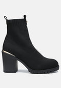 Medusa Knitted Block Heel Ankle Boots-0
