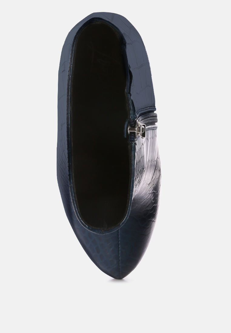 Orion High Heeled Croc Ankle Boot-3