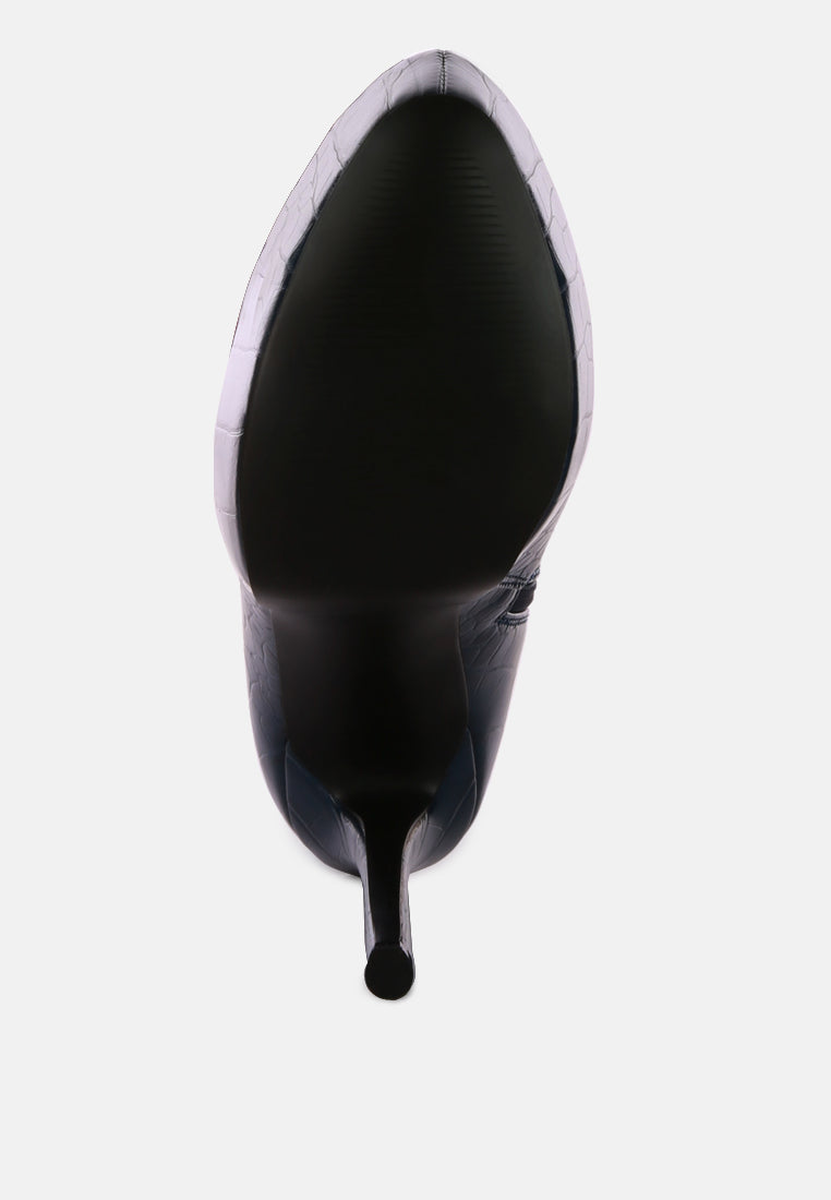 Orion High Heeled Croc Ankle Boot-4