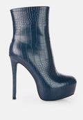 Orion High Heeled Croc Ankle Boot-0