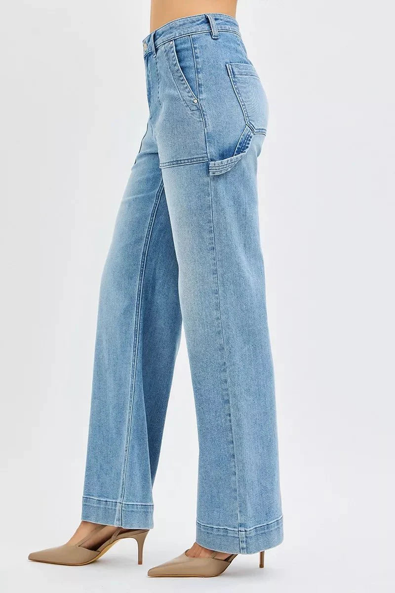 RISEN Full Size High Rise Straight Leg Jeans with Front Pockets Plus Size-3