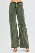 RISEN Full Size High Rise Wide Leg Corduroy Jeans Plus Size-0