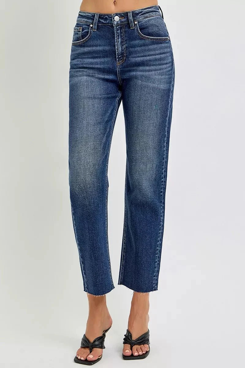 RISEN High Rise Slim Barrel Jeans-2