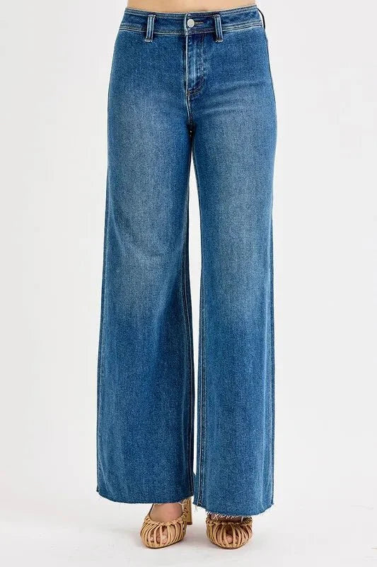 RISEN High-Waisted Wide Leg Jeans-2