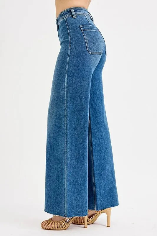 RISEN High-Waisted Wide Leg Jeans-3