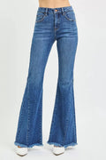RISEN Mid Rise Flare Side Seam Detailing Jeans-0
