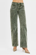RISEN Tummy Control Mid Rise Straight Leg Corduroy Pants-0