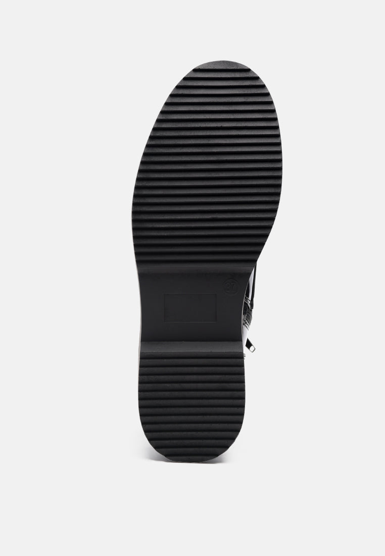 Rubble Statement Pu Lace Up Ankle Boots-3