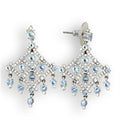 S35801 - Rhodium 925 Sterling Silver Earrings with Top Grade Crystal  in Sea Blue-0