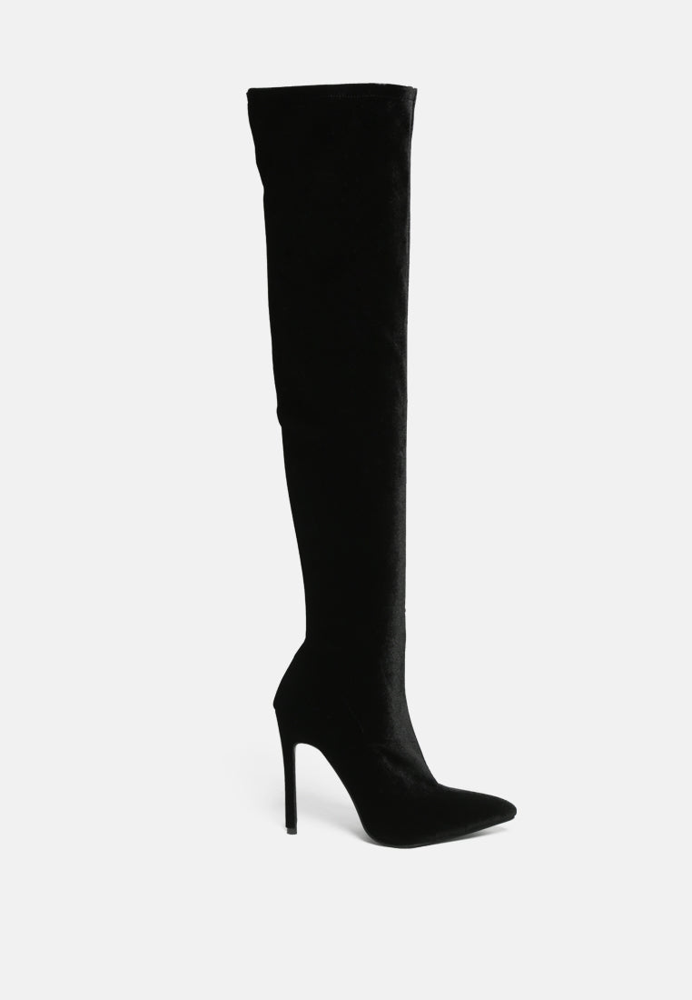 Tilera Stretch Over The Knee Stiletto Boots-0
