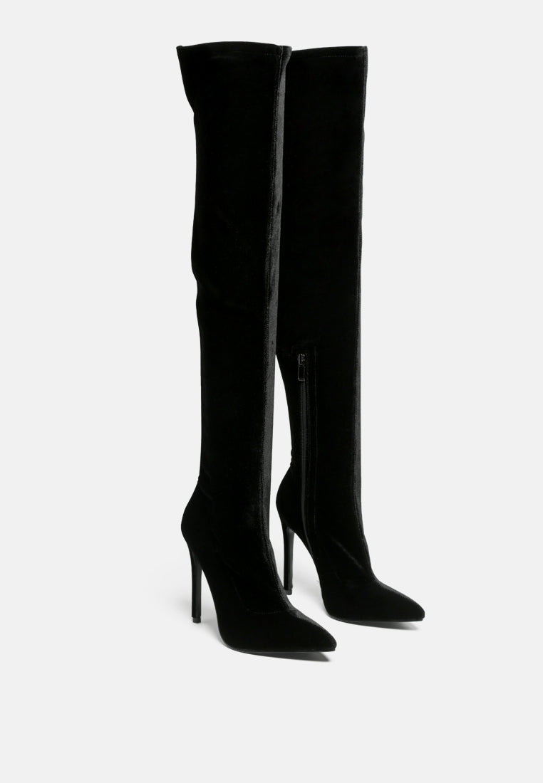 Tilera Stretch Over The Knee Stiletto Boots-2