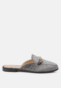 Velvet Buckled Flat Mules-0