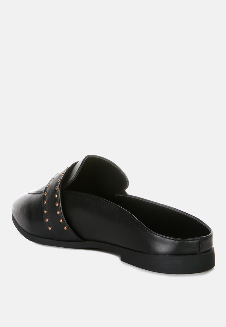 Walkout Faux Leather Studded Detail Mules-2