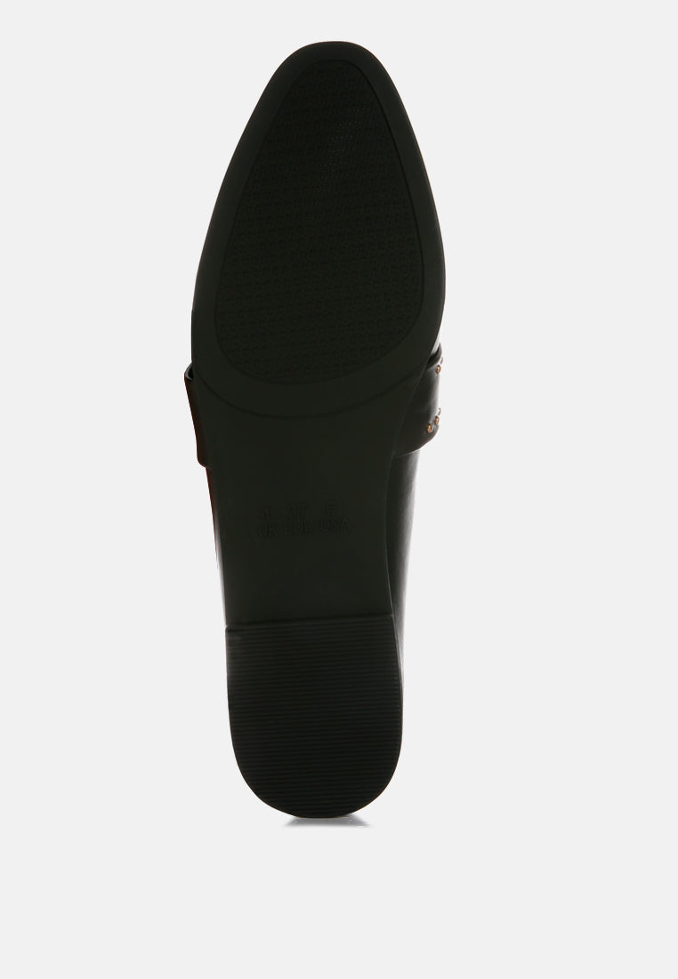 Walkout Faux Leather Studded Detail Mules-4