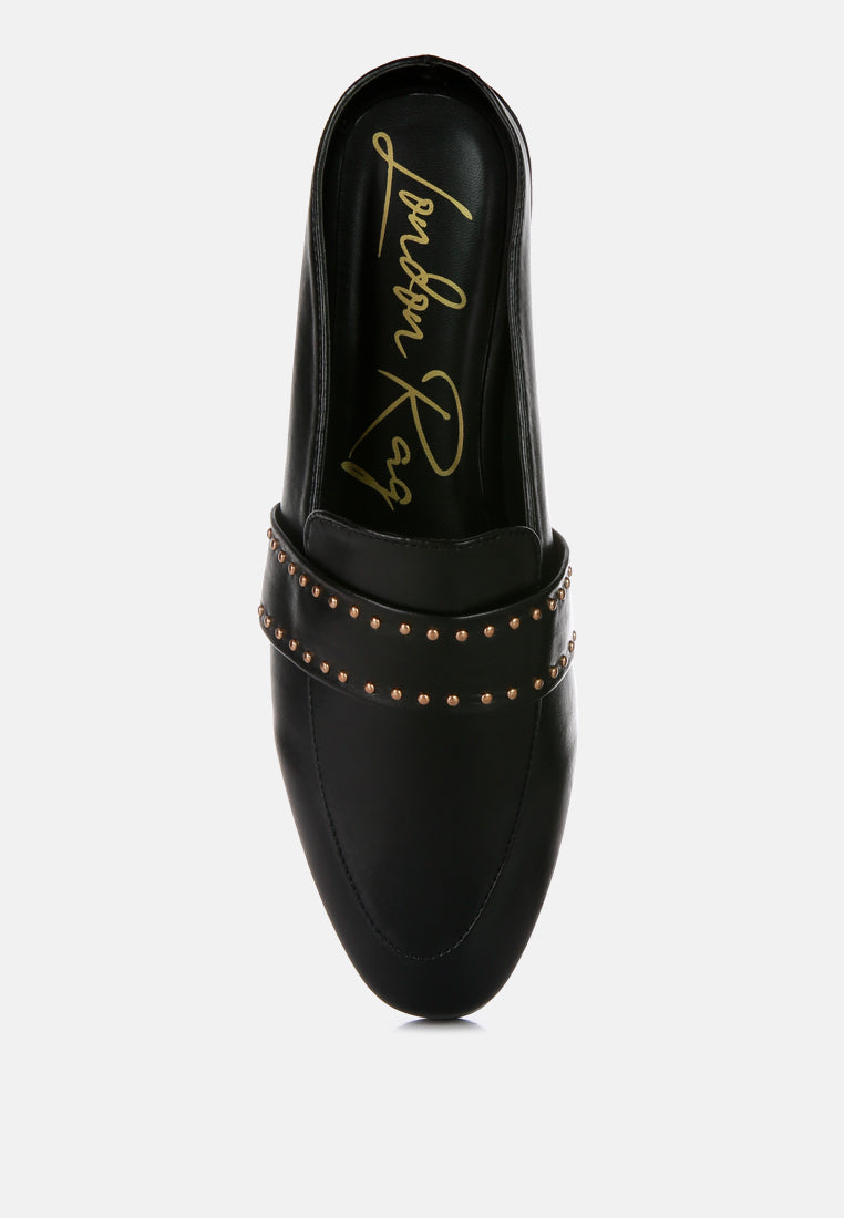 Walkout Faux Leather Studded Detail Mules-3